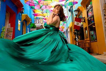 Flying dress photo shoot in Cartagena and Colombia