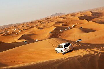 Evening Desert Safari Dune Bashing, Camel Ride and BBQ Dinner