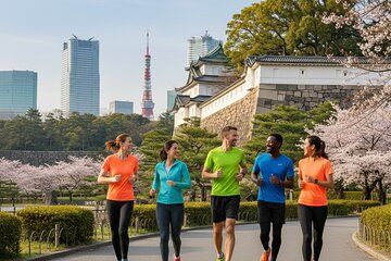Tokyo Running Tour Imperial Palace Meiji Shrine or Toyosu