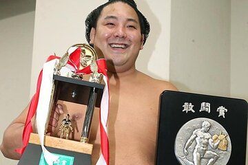 Sumo Training with Mawashi Wearing Photoshoot