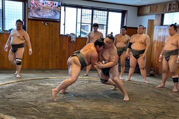 Tokyo Exciting Sumo pracice viewing and Modern Samurai Show tour