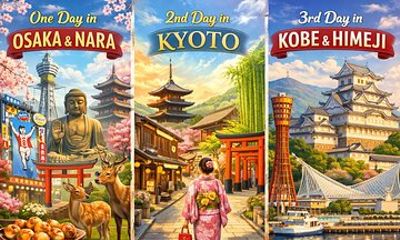 3 Day Osaka Kyoto Nara Kobe and Himeji Guided Private Car Tour