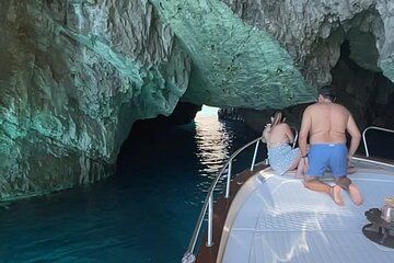From Naples Boat trip to Capri visit to the city swim stop