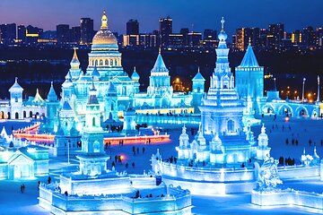Harbin: Ice & snow World Magic ticket with (pick up/Sauna Opt)