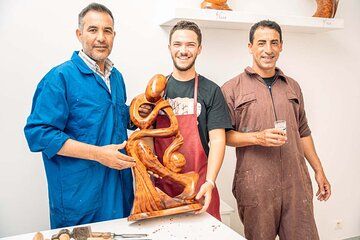 Create your own carving of cedar in Essaouira