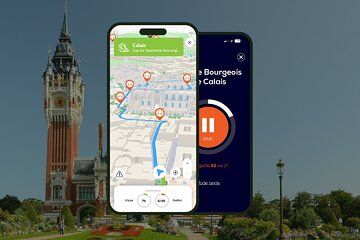 Calais Audio guided walking tour 2h15 and 24 audio comments