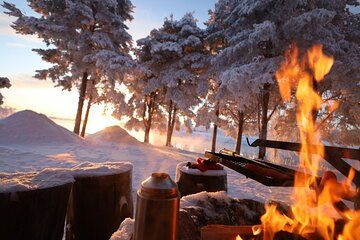 Ice Fishing and Winter BBQ Experience in Finnish Wilderness