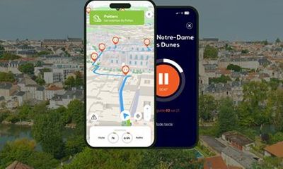 Poitiers Audio guided walking tour 2h00 and 16 audio commentary