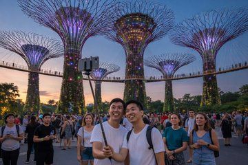 Singapore Night River Cruise with Light Shows and Satay Tasting