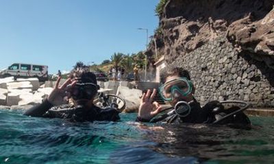 Baptism of Coastal Dive in Madeira