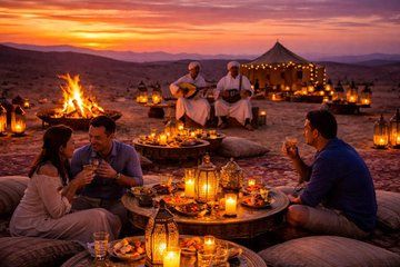 Agafay Desert Camel Ride with Dinner and Fire Show