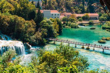 Krka Waterfalls and Skradin Swimming Private Tour from Trogir