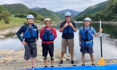 Shared Guided Shimanto River Tour by Train Bicycle and Rafting