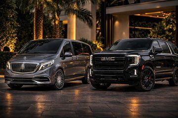 Abu Dhabi Luxury Intercity Transfers in Mercedes V-Class or GMC