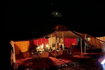 night in Berber camp and magical evening under the stars