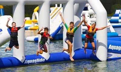 Inflatable Aqua Park Adventure at Stoke Factory New Braunfels