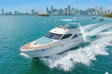 Miami River Yacht Rental 50 ft with 2 Jet Ski Brickell and Island