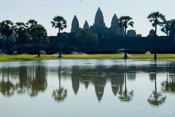 Sunrise at Angkor wat temple Small Tour in Siem Reap of Cambodia