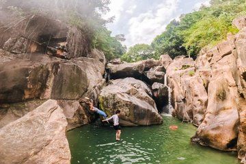 Private Tour Ba Ho Waterfall Trekking Climbing and Swimming