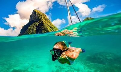 Snorkeling Sugar Beach St Lucia With Mud Bath & WaterFall Tour