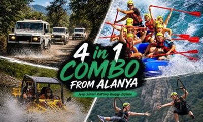 Jeep Safari, Rafting , Buggy and Zipline Combo Tour from Alanya