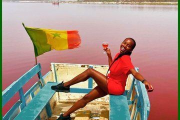 Unique pink lake experience between nature cultures and sensation