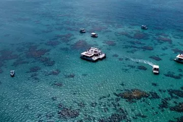 Diving in the crystal clear waters in the Parrachos of Maracajaú