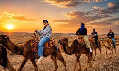 Agafay Desert Sunset Camel Ride Dinner Show and Pool Access