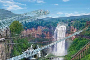 Glass Bridge Waterfall Mount and Cave Fairyland Private Transport