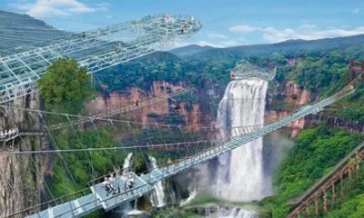 Glass Bridge Waterfall Mount and Cave Fairyland Private Transport