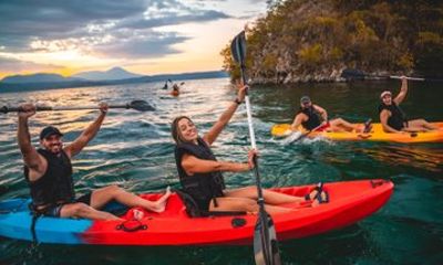 Suchitoto Town and Sunset Kayak at Lake Ilopango