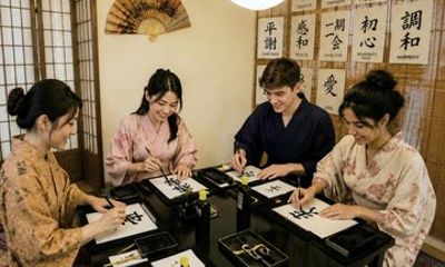 Kyoto Authentic Japanese Calligraphy in a Traditional Studio