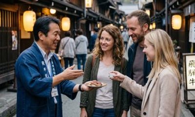 Takayama Hida Beef and Sake Food Private Tour with Licensed Guide