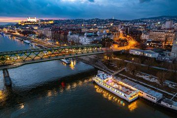 Bratislava New Years Eve on the Danube River