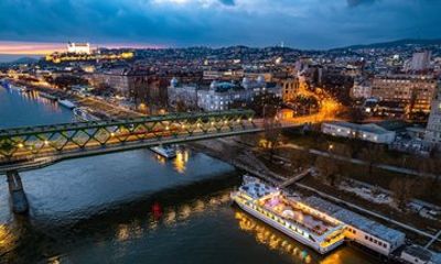 Bratislava New Years Eve on the Danube River