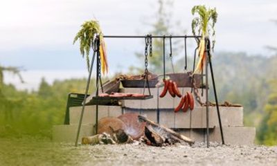 Open-Fire Dining Experience in the Wilderness of Alaska