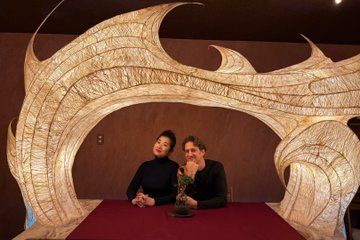 Washi Lamp Experience in a Hot Spring of Light Studio