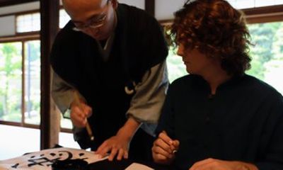 Kyoto Calligraphy Experience at Jusho in Temple