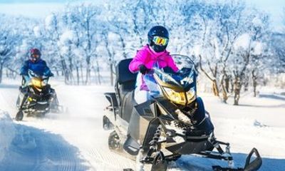 Adventure motorcycle and snow on Otto Hill