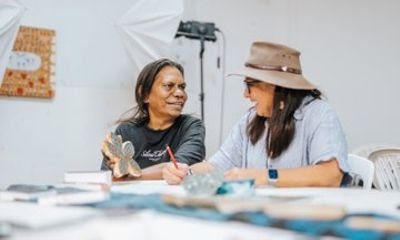Textile Block Printing Workshop with Aboriginal Artists