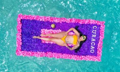 Floating Flower Bed Photoshoot in Curaçao