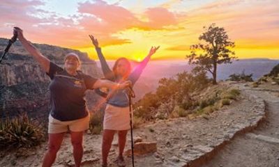 Grand Canyon Sunset Hiking Adventure Deep Below The South Rim
