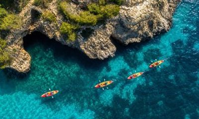 Kayak Villajoyosa Coves Snorkel and Cliff Jump Tour