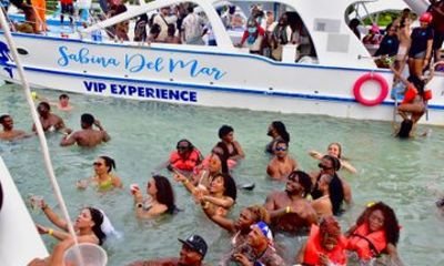 Go lit Punta Cana hip hop party boat with open Bar Live Dj