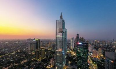 Up at Thamrin Nine Observatory Deck Jakarta Panoramic View