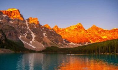 Banff or Canmore Wild Sunrise at Moraine Lake and Lake Louise