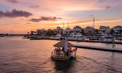 Carolina Beach Private Sunset Cruise in a Tiki Bar