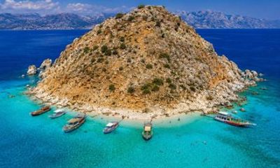 Turkish Maldives Suluada Island Boat Tour transfer From Antalya