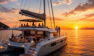 Sunset Luxury Catamaran Cruise with Drinks and Views
