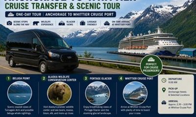 Anchorage to Whittier Cruise Transfer with Wildlife